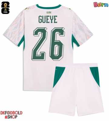 Senegal Pape Gueye #26 Hjemmebanesæt Børn VM 2026 Kort ærmer (+ korte bukser)
